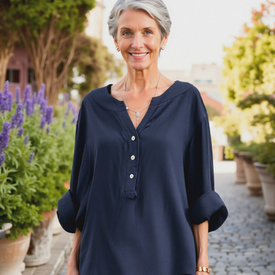 Joyelle™ - Blouse légère à boutons