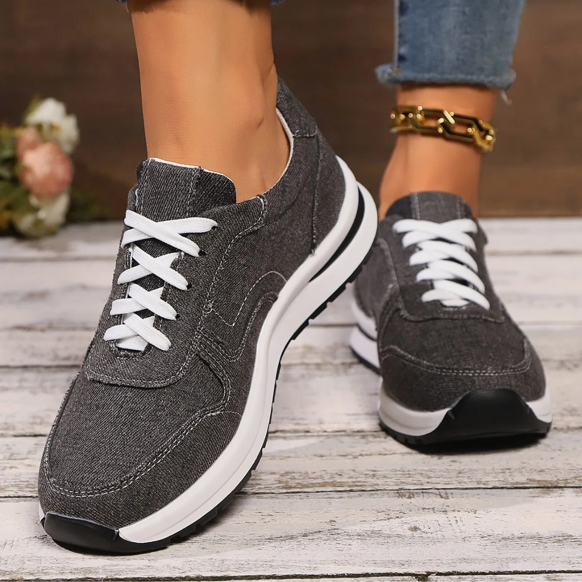 Alison™ - Baskets femme en denim