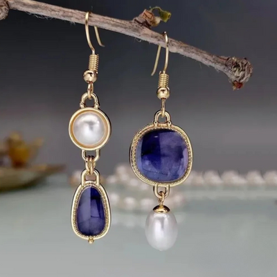 Ethel™ - Boucles d’oreilles avec pierre bleue