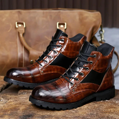 Aubert™ - Bottes en cuir Croco