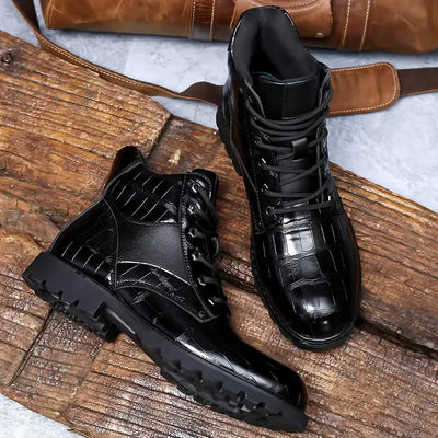 Aubert™ - Bottes en cuir Croco