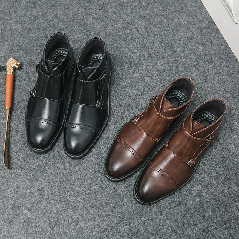 Don™ - Bottes en cuir à double boucle monk