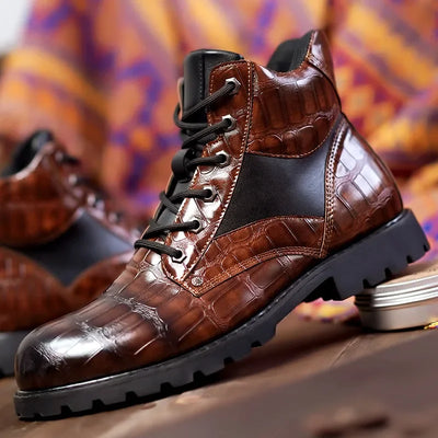 Aubert™ - Bottes en cuir Croco