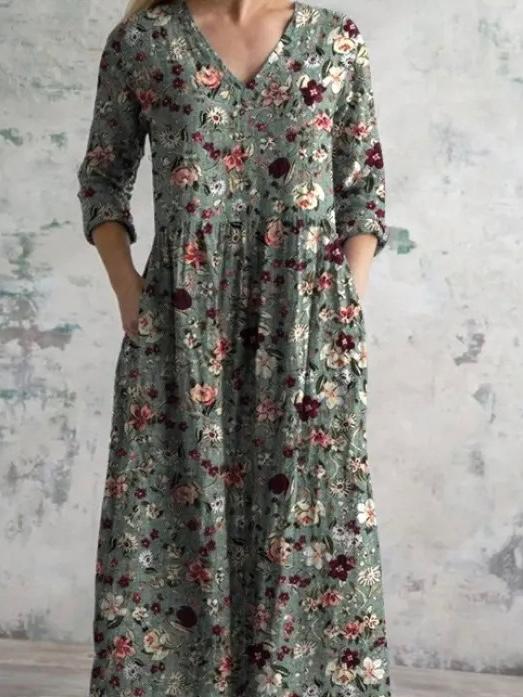 Orlena™ - Robe longue à fleurs vintage