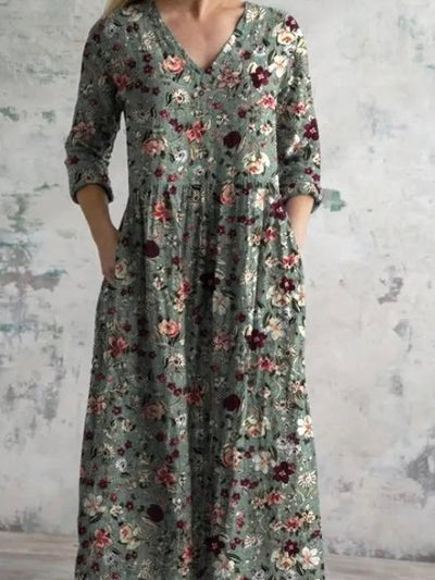 Orlena™ - Robe longue à fleurs vintage