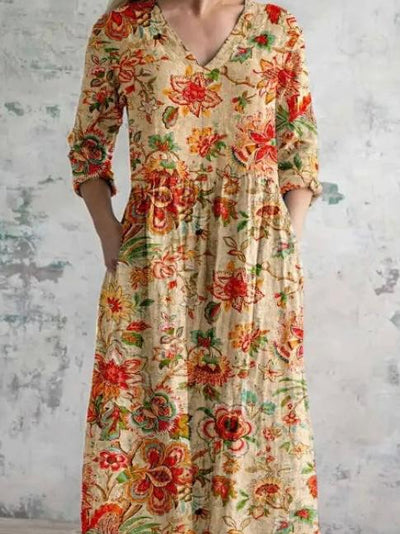 Orlena™ - Robe longue à fleurs vintage