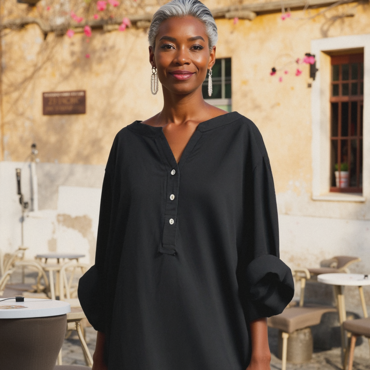 Joyelle™ - Blouse légère à boutons