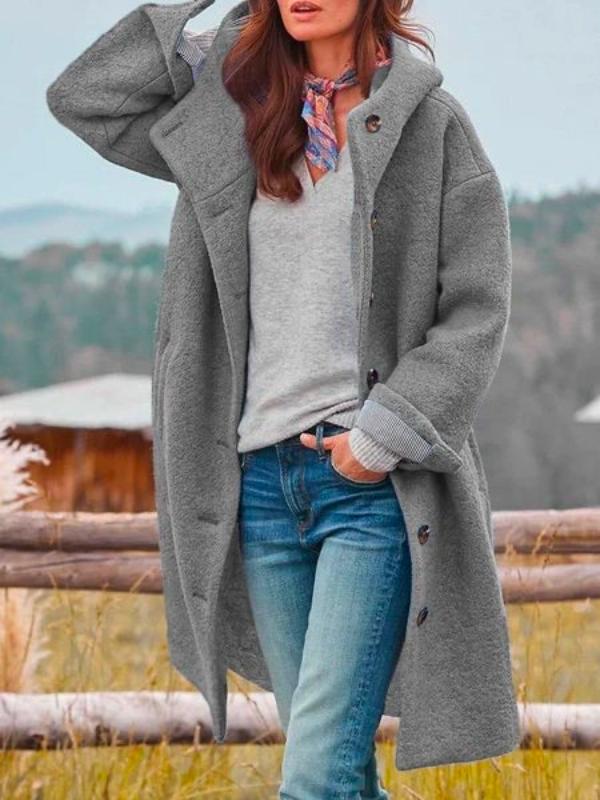 Rosalie™ – Manteau élégant à capuche et boutons