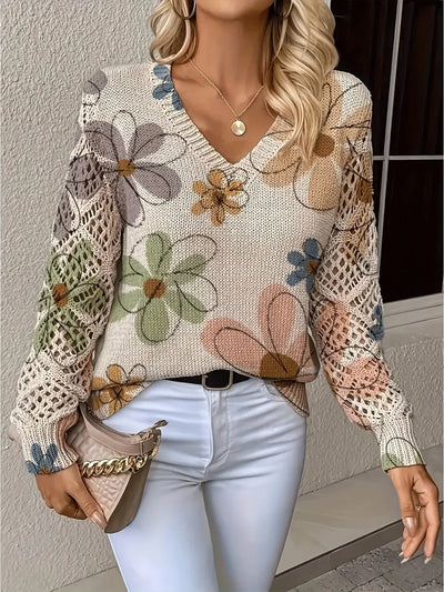 Fleurine™ - Pull élégant à fleurs