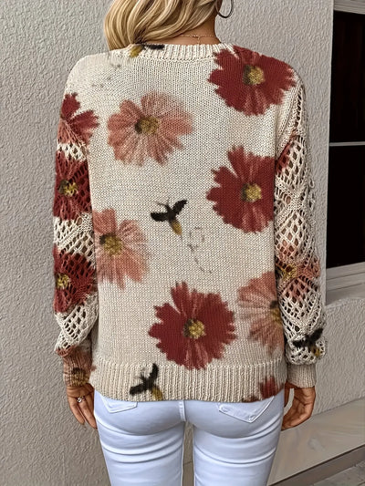 Fleurine™ - Pull élégant à fleurs