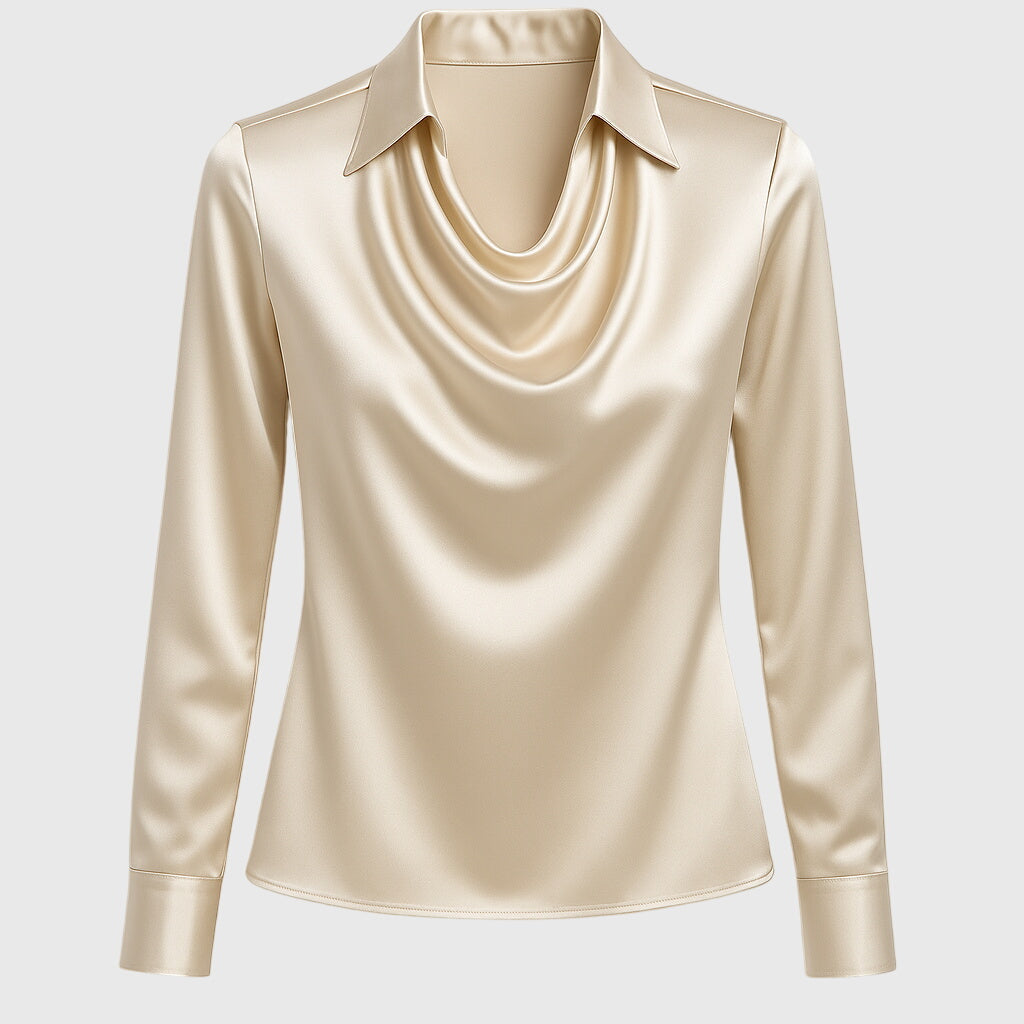 Josee™ - Blouse à éclat luxueux avec col à plis