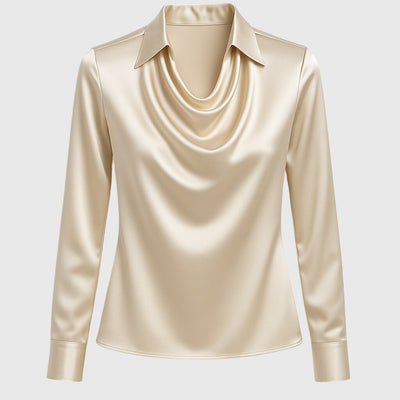 Josee™ - Blouse à éclat luxueux avec col à plis