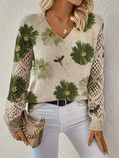 Fleurine™ - Pull élégant à fleurs