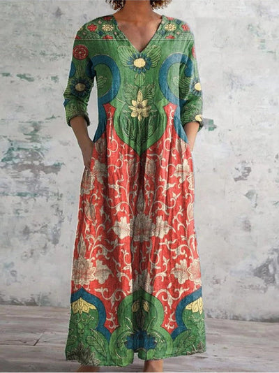 Orlena™ - Robe longue à fleurs vintage