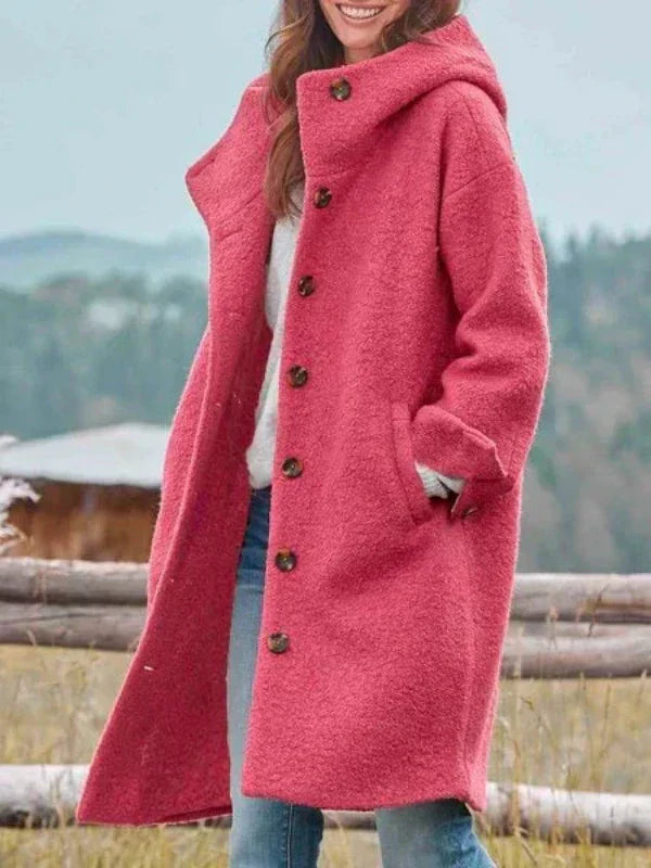 Rosalie™ – Manteau élégant à capuche et boutons