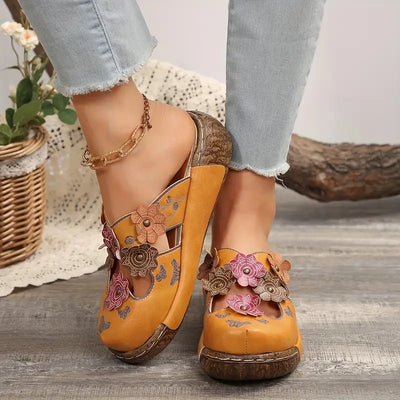 Ninette™ - Sandales rétro élégantes avec détail floral