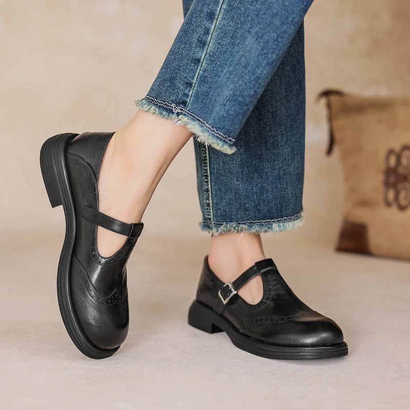 Ambra™ - Mary Janes Élégantes en Cuir