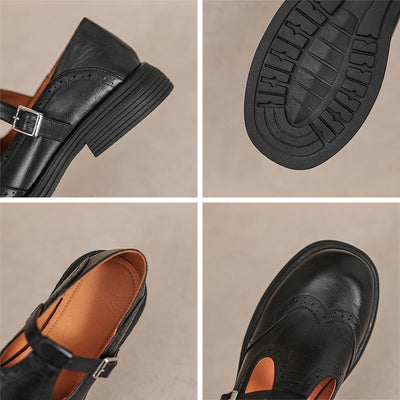 Ambra™ - Mary Janes Élégantes en Cuir