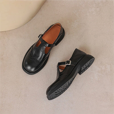 Ambra™ - Mary Janes Élégantes en Cuir