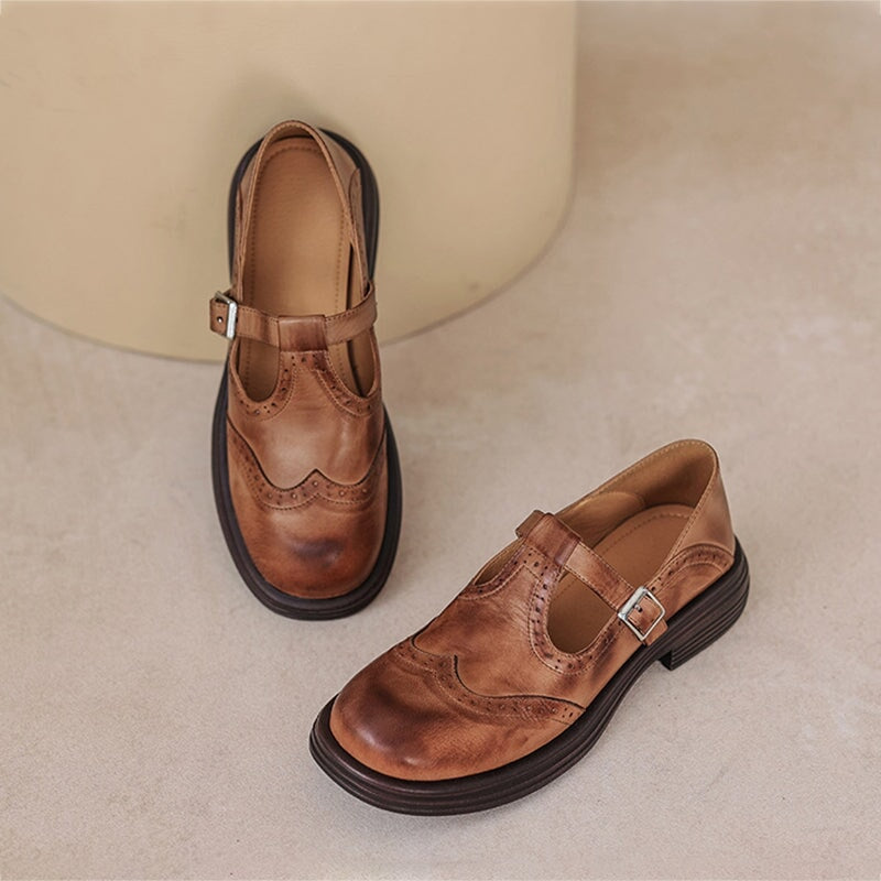 Ambra™ - Mary Janes Élégantes en Cuir