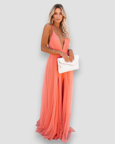 Joli™ - Robe d’été élégante en orange vif