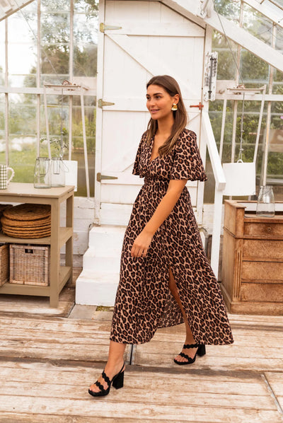 Stephanie™ - Robe longue léopard élégante