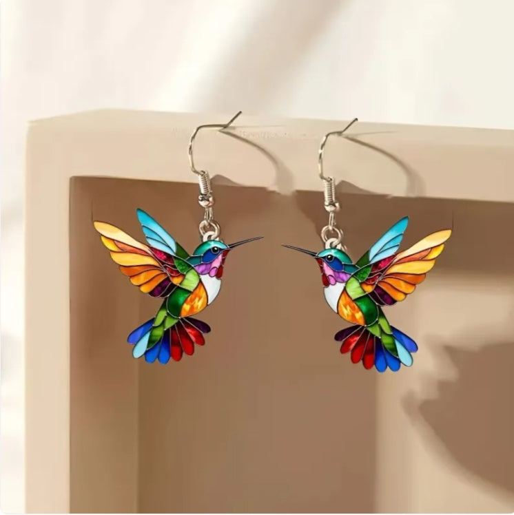 Alizée™ - Parure élégante colibri - collier et boucles d’oreilles