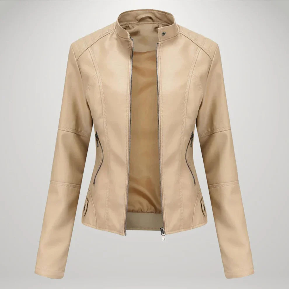 Joella™ - Veste femme noire zippée aux lignes chic