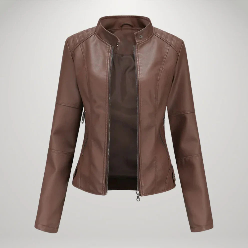 Joella™ - Veste femme noire zippée aux lignes chic
