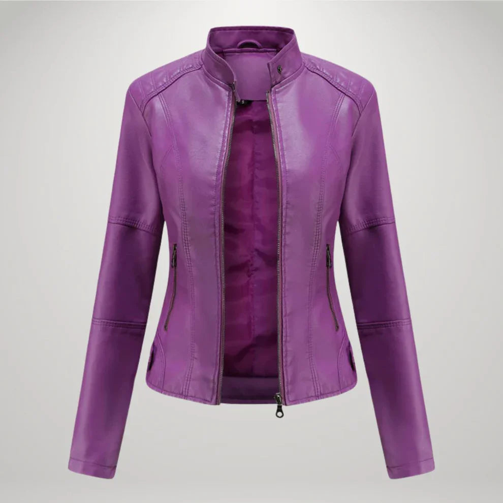 Joella™ - Veste femme noire zippée aux lignes chic