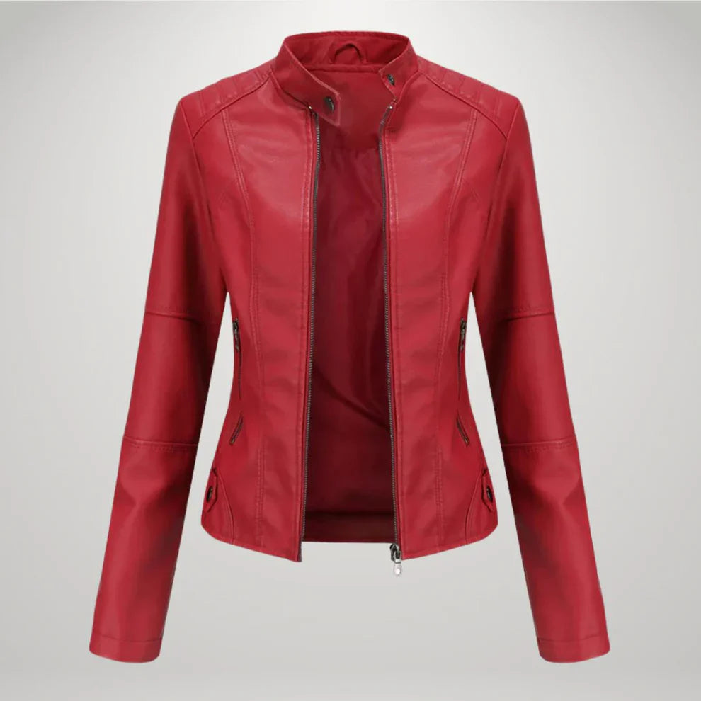 Joella™ - Veste femme noire zippée aux lignes chic