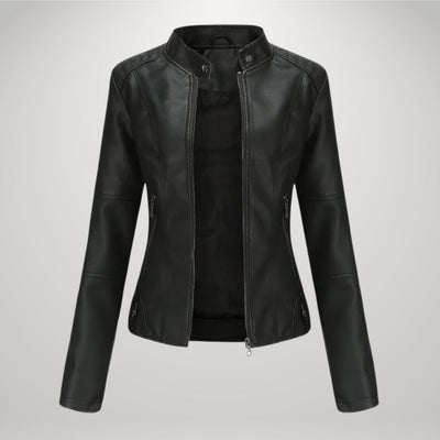 Joella™ - Veste femme noire zippée aux lignes chic