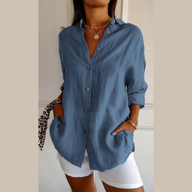 Lorin™ - Blouse féminine à plis fins