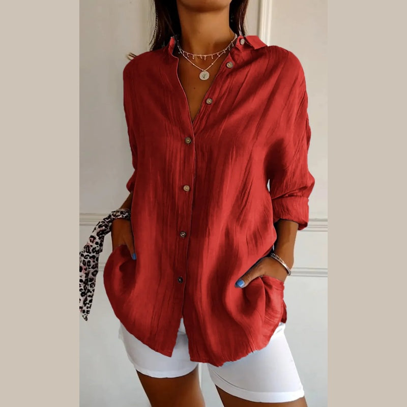 Lorin™ - Blouse féminine à plis fins