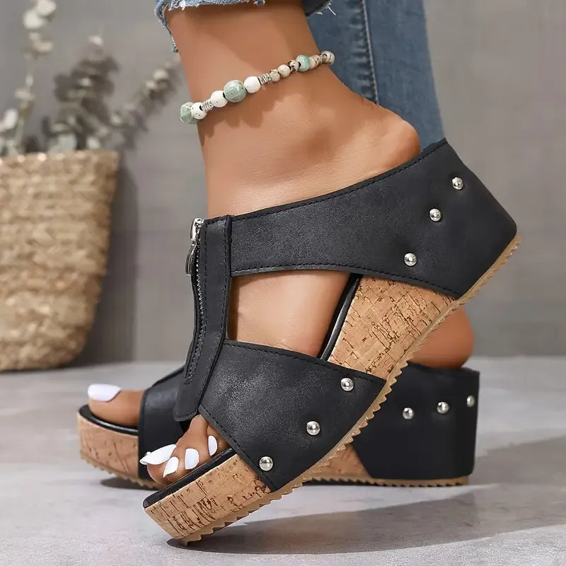 Mateja™ - Sandales orthopédiques élégantes à talon compensé
