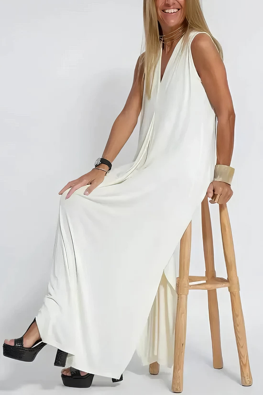 Idelle™ - Ensemble robe et cardigan uni à col en V