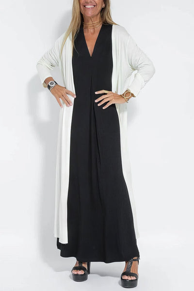 Idelle™ - Ensemble robe et cardigan uni à col en V